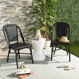 Safavieh Set van 2 tuinstoelen Marais | Rotan | Zwart