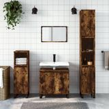 Maison Exclusive - Meuble de salle de bain avec armoire, placage chêne fumé, 58x33x60 cm, panneau de particules