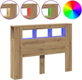 vidaXL Hoofdeinde met LED 140x18,5x103,5 cm hout artisanaal eikenkleur