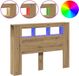 vidaXL Hoofdeinde met LED 140x18,5x103,5 cm hout eikenkleur
