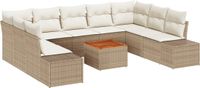 vidaXL Tuinbank Set Beige Polyrattan