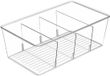 Boîte de rangement - Panier de rangement - Bac de rangement avec 4 compartiments - Organiseur en plastique pour cuisine, réfrigérateur et bureau - Avec séparateurs amovibles - 26,5x15,5x8,9 cm - 1 pièce