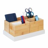 Relaxdays bureau organizer - 4-delige set - bamboe