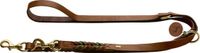 Hunter Dresseerlijn Solid Education Duo - Hondenriem - 200x2.0 cm Cognac Olijfgroen