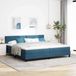 Prolenta Maison Exclusive - Boxspringbed met hoofdeinde, donkerblauw, 200 x 200 cm, fluweel