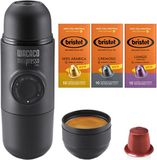 WACACO Minipresso NS, Draagbaar Espressomachine, Handmatige Koffiezetapparaten Compatibel met NS-Capsules (Originele Nespresso-Capsules en Compatibles), Draagbare Koffiemachine voor Fietsen, Kamperen