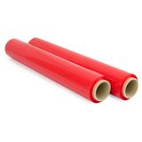 OFITURIA Verpakkingsfolie, 50 cm breed en rekbaar, tot 300 meter lengte, elastische folie, handmatig voor industriële verpakking (rood, 2)