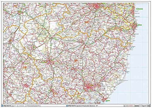 Ipswich - IP - Postcode Wall Map - Paper