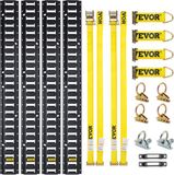 Vevor E-Track Bevestigingsset, 1.52 m Rails, Polyester Riemen, O-Ringen, Max. 1000 lbs, Ideaal voor Trailers en Vrachtwagens, Zwart