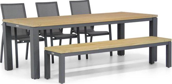 Lifestyle Ultimate/Veneto 230 cm dining tuinset 6-persoons - Grijs-antraciet