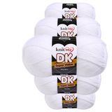Knit Me DK Dubbel breigaren, hypoallergeen, acryl, 5 x 100 g (wit)