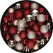 Merkloos / Sans marque Billiet - Vanlaere Set van 40x stuks kunststof kerstballen mix champagne en donkerrood 3 cm