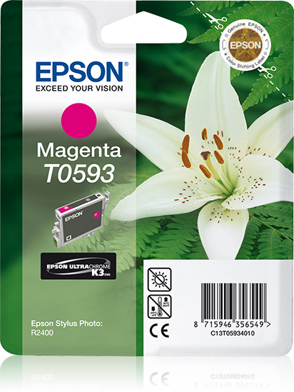 Epson Lily inktpatroon Magenta T0593 Ultra Chrome K3 single pack / magenta