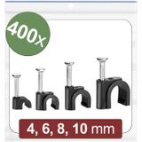 Quadrios 24CA436 Spijkerclip 24CA436 Bundel-Ø (bereik) 2 tot 10 mm Zwart 400 stuk(s)