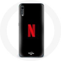 Maniacase Hoesje voor Huawei P20 Pro Netflix Logo rood zwarte achtergrond