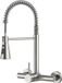 Unyqoos® Robinet de cuisine en acier inoxydable avec douchette extractible et montage mural