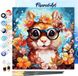 Figured'Art Mini Schilderen op Nummer Volwassenen 20x20cm met lijst Fantasie eekhoorn en bloemen - Klein Formaat Creatieve Hobby Kit DIY Art Nummer Compleet