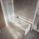 Hudson Reed Sandford Baignoire douche rectangulaire moderne - 170 x 75 cm - Pare baignoire laiton ancien - Tablier frontal & latéral