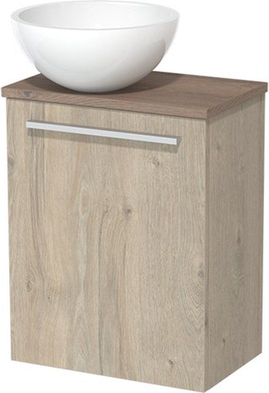 Maxaro Modulo Toiletmeubel 41 cm Lichtgrijs Eiken Middenbruin Eiken