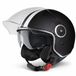 VINZ Helmets Arenas Jethelm met Zonnevizier - Scooterhelm Retro & Motorhelm Retro - Gestreept - Mat Zwart - M