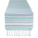 DII Tidal Stripe Tafelloper, katoen, 35,6 x 182,9 cm, strandblauw