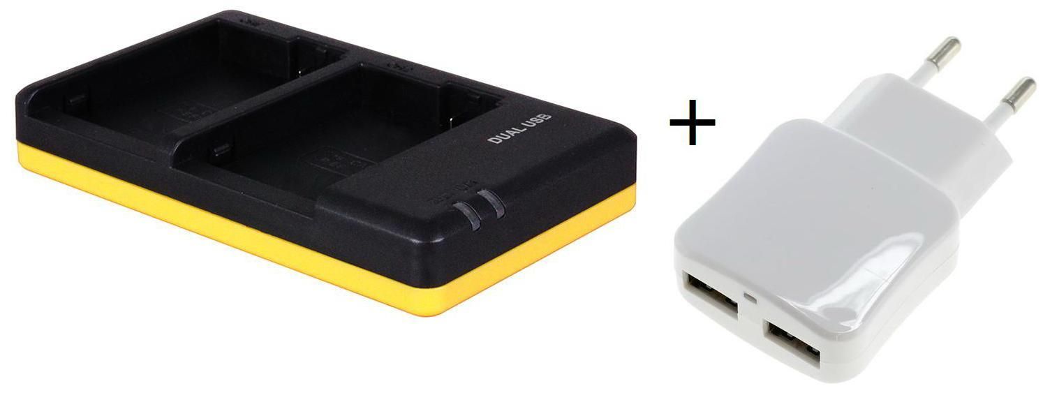 Duo lader voor Canon LPE8 camera accu's + USB adapter
