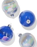 HEMA Lot De Boules De Noël De 8,5 Cm Brillantes Argentées-bleues - 4 Pièces (multi)