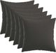 vidaXL Kussensloop - 6 stuks - HEERLEN - Donkergrijs - 40 x 40 cm - Stof