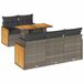 vidaXL 6-delige Loungeset met Kussens Poly Rattan Acacia Grijs