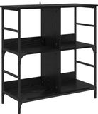 vidaXL Boekenplank 4-laags 78.5 x 33 x 82 cm Bewerkt hout Zwart eiken