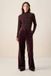 Sissy-Boy - Donkerbruine high waist wide leg velvet broek