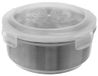 Contenant alimentaire - Pot de conservation rond - 1,2 litre - Acier inoxydable - Avec couvercle - Avec joint d'étanchéité - Argent