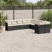 Maison Exclusive - Ensemble de jardin pour le jardin, composé de 10 pièces avec coussins, en polyrotin noir