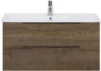 BES LED Seville Badmeubelset 100 cm - Tabacco Edge Greep - Wastafel Enjoy