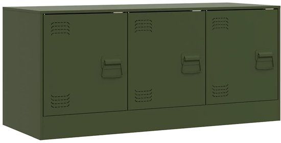 vidaXL Tv-meubel 99x39x44 cm staal olijfgroen