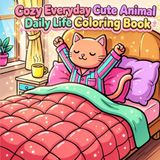 Cozy Everyday: Cute Animal Daily Life Coloring Book for Adults and Teens