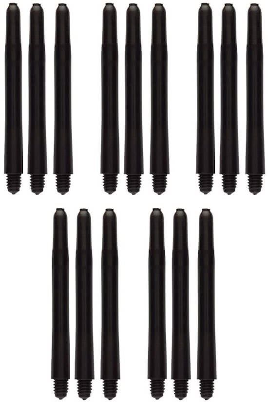 Dragon Darts zwarte darts shafts - 5 sets 15 stuks - medium - darts shafts
