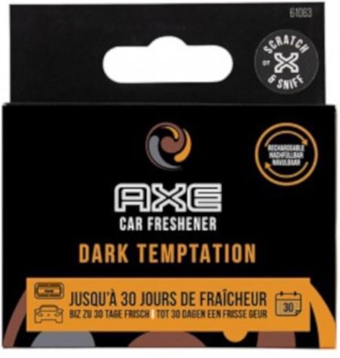 AXE Navulling Luchtverfrisser Alu Houder Dark Temptation Zwart 2 Stuks