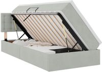 vidaXL LED opbergbed met matras Lichtgrijs 90 x 200 cm Fluweel
