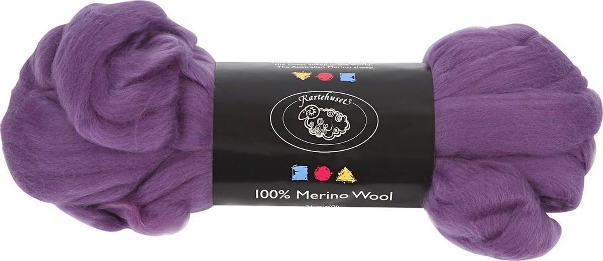 Kartehuset Merino wol, 21 micron, violet, 100 gr