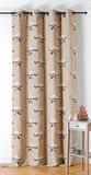 LINDER - Chamonix Montagnard Style Curtain - Woven and Dyed in France - Beige and Red - 140 x 260 cm