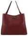 Barberini's Sac bandoulière femme en cuir naturel rouge avec bandoulière réglable 26x24x14 cm