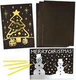 Baker Ross Scratch Art schildersblaadjes goud & zilver, 8 stuks