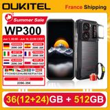 OUKITEL WP300 Smartphone 36 (12 + 24) GB 512 GB Android 15 6.8 "FHD + 120 Hz 5G 108 MP 16000 mAh 45 W Camping Lichte telefoons Slimme horloges