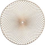 Zeller placemats - 4x - rond - mandala - goud - 38 cm