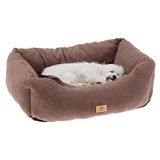 Ferplast Hondenmand COCCOLO MICROFLEECE Kleine Hondenbed voor honden en katten, Warm en Zacht Microfleece Kussen, Machine wasbaar, 55 x 45 x 20 cm. Dovegrijs