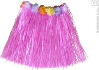 Finidi Jupe hawaïenne rose avec ceinture à fleurs enfant