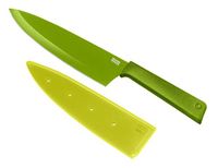KUHN RIKON COLORI+ koksmes recht lemmet met lemmetbescherming, anti-aanbaklaag, roestvrij staal, 30 cm, groen