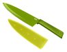 KUHN RIKON COLORI+ koksmes recht lemmet met lemmetbescherming, anti-aanbaklaag, roestvrij staal, 30 cm, groen