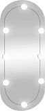 vidaXL Wandspiegel met LED's ovaal 35x80 cm glas